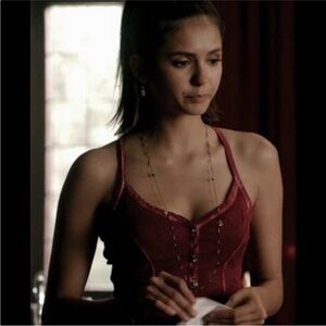 Guess Black Spaghetti Strap Button Front Tank top ASO Vampire Diaries XS